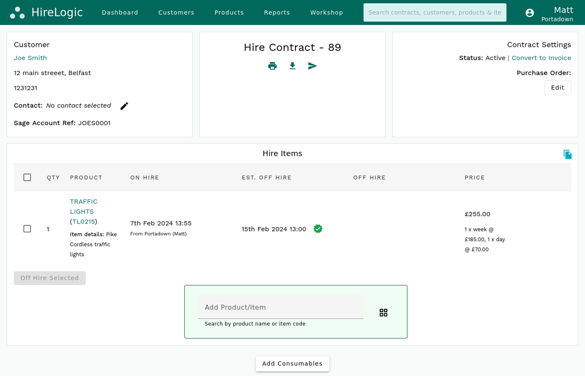 An end to end system for heavy equipment hire